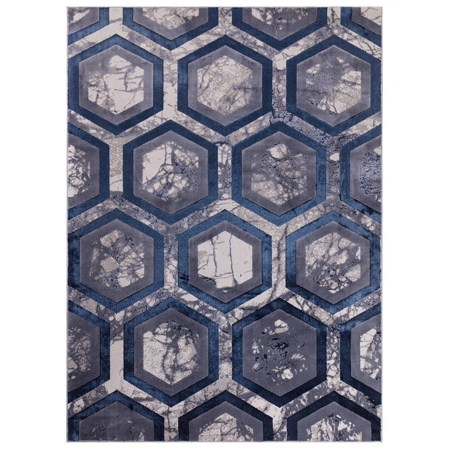 Aurora Hexagon metallic AU19 kék szőnyeg 120x170 cm