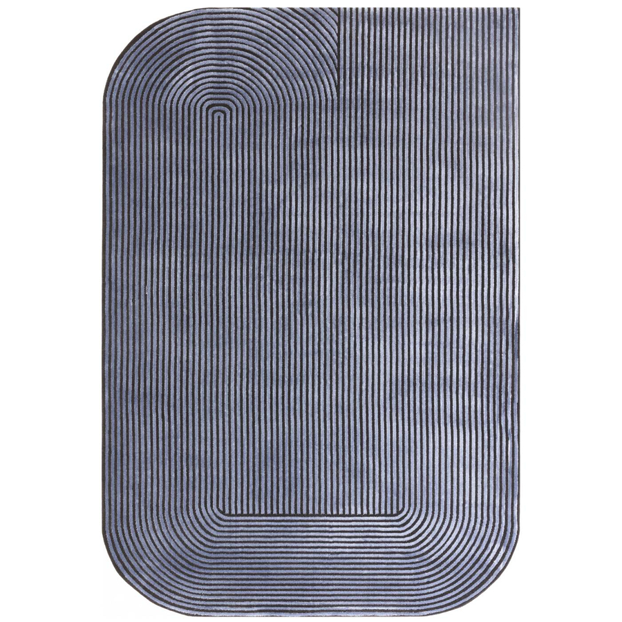 Kuza Shape fekete/kék szőnyeg 160x230 cm